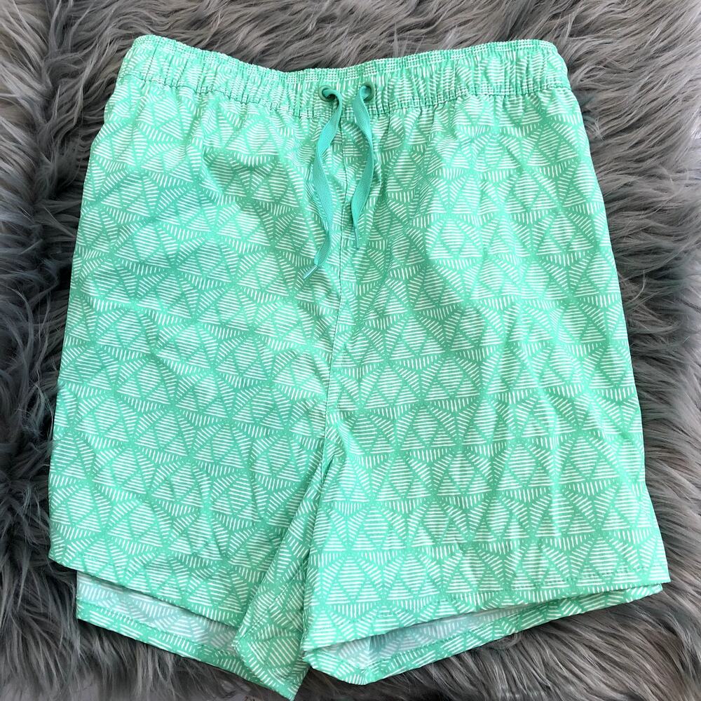 New Lauren James Green/White Patterned Swim Suit, Men's Size 2XL
